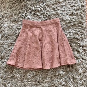 NWOT Blush Floral Embroidered mini Skater Skirt